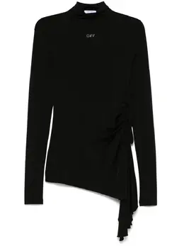 Off-White: Драпированное платье 
