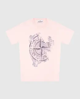 Stone Island: Розовая футболка 