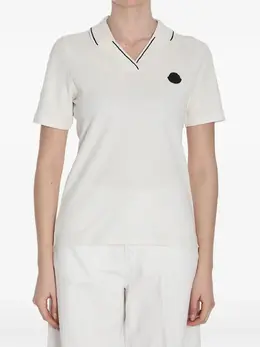 Moncler: Белое поло 