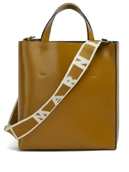 Marni: Коричневая сумка-шоппер  Museo