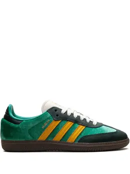 adidas: Зелёные кроссовки  Samba