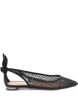 Aquazzura: Чёрные балетки  Bow Tie