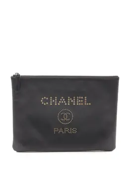CHANEL Pre-Owned: Чёрный клатч 