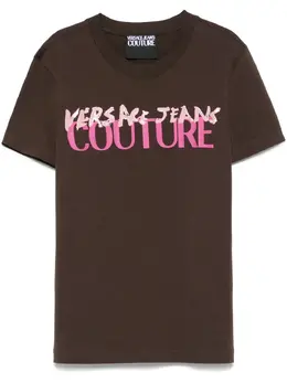 Versace Jeans Couture: Коричневая футболка 