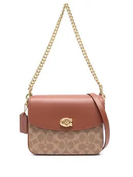 Coach: Коричневая сумка через плечо  Cassie