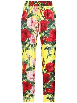 Dolce & Gabbana: Брюки с растительным принтом 
