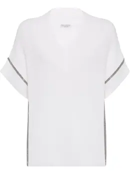 Brunello Cucinelli: Белая футболка  Monili