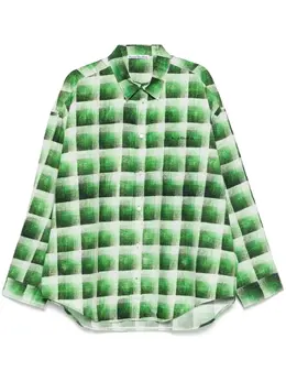 Acne Studios: Зелёная рубашка 