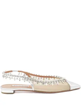 Aquazzura: Серебристые балетки  Temptation