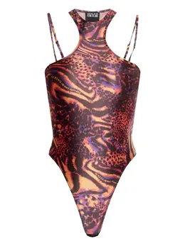 Versace Jeans Couture: Боди с животным принтом 