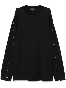 Mugler: Чёрная футболка 