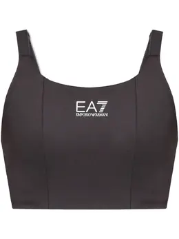 Ea7 Emporio Armani: Чёрный бюстгальтер 
