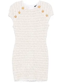 Balmain: Твидовое платье 