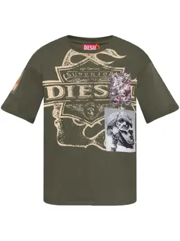 Diesel: Зелёная футболка 