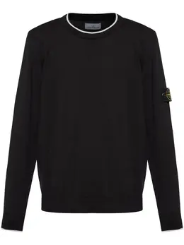 Stone Island: Чёрный свитер  Compass