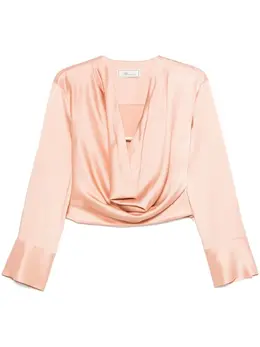 Blumarine: Блуза с воротником-хомутом 