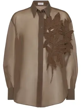 Brunello Cucinelli: Коричневая рубашка 