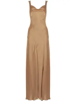 Alberta Ferretti: Коричневое платье 