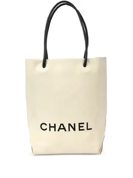 CHANEL Pre-Owned: Белая сумка-шоппер 