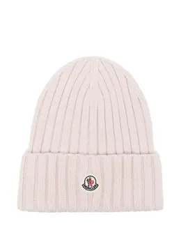 Moncler: Светлая шапка 
