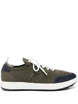 Kiton: Кроссовки цвета хаки 
