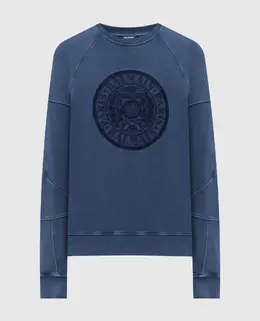 Balmain: Синий свитшот 