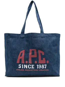 A.P.C.: Голубая сумка-шоппер  Diane
