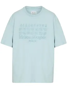 Maison Margiela: Голубая футболка  Numbers