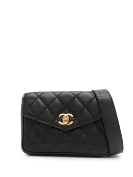 CHANEL Pre-Owned: Чёрная поясная сумка 