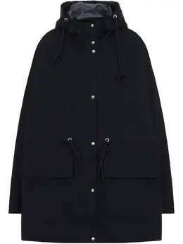 Moncler: Синее пальто 