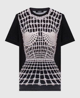 Balmain: Чёрная футболка 