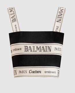 Balmain: Бежевый топ 