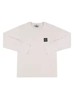 STONE ISLAND JUNIOR: Хлопковая футболка 