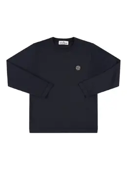 STONE ISLAND JUNIOR: Хлопковая футболка 