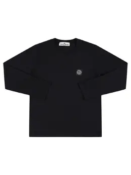 STONE ISLAND JUNIOR: Хлопковая футболка 