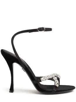 DOLCE & GABBANA: Чёрные сандалии  Crystal