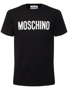 MOSCHINO: Чорні футболки 