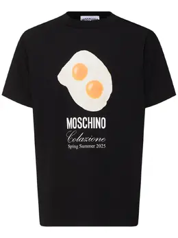 MOSCHINO: Чорні футболки 