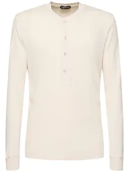 TOM FORD: Хлопковая футболка  Henley