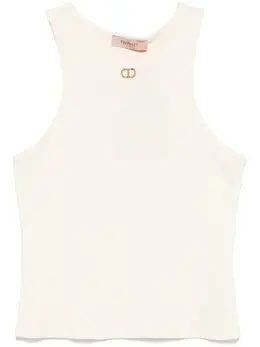 TWINSET: Светлая майка  Oval T
