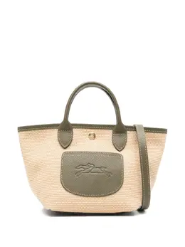 Longchamp: Светлая сумка-шоппер  Le Pliage