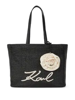 Karl Lagerfeld: Сумка-шоппер  Signature с цветочным принтом