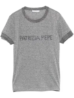 Patrizia Pepe: Футболка  Essential со стразами