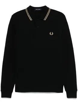 Fred Perry: Чёрное поло  Twin Tipped