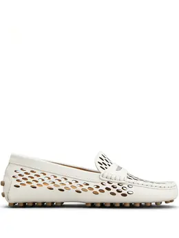 Tod's: Белые лоферы  Gommino