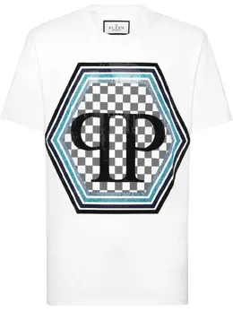 Philipp Plein: Белая футболка  Hexagon