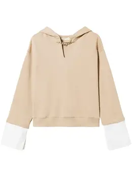 TWINSET: Бежевая толстовка  Oval T