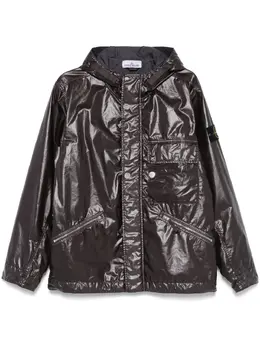 Stone Island: Чёрная куртка  Mussola Gommata
