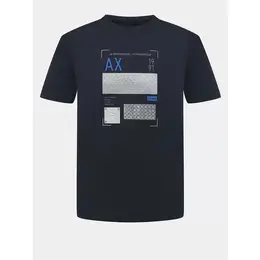 Armani Exchange: Тёмная футболка 