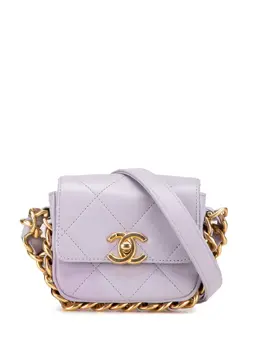 CHANEL Pre-Owned: Фиолетовая сумка через плечо 